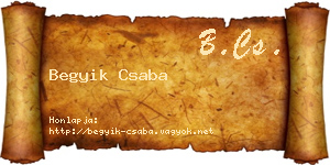 Begyik Csaba névjegykártya