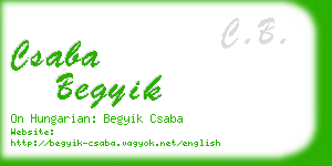 csaba begyik business card